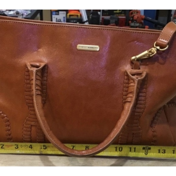 Rebecca Minkoff Leather Purse, Brown - Stitch Design Zip Closure & Pockets - Picture 9 of 9